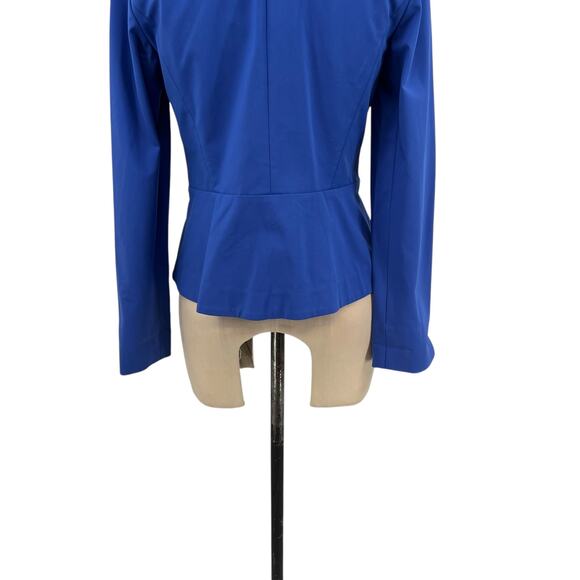 Lafayette 148 New York‎ Blazer Jacket Zip Front Cotton Blend Blue Size 2 - Picture 8 of 11